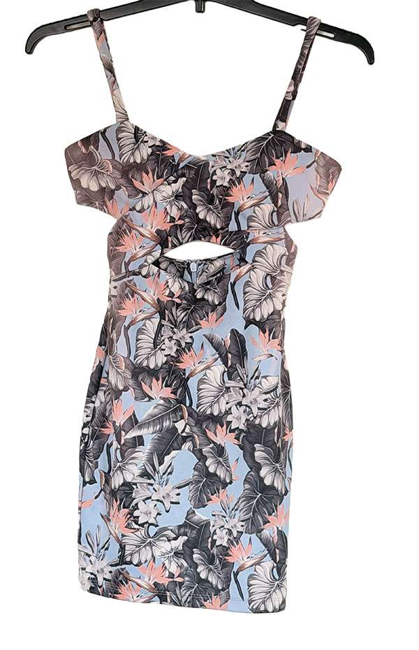 Vintage 00's Topshop Blue Floral Mini Dress – Size 6 Petite
