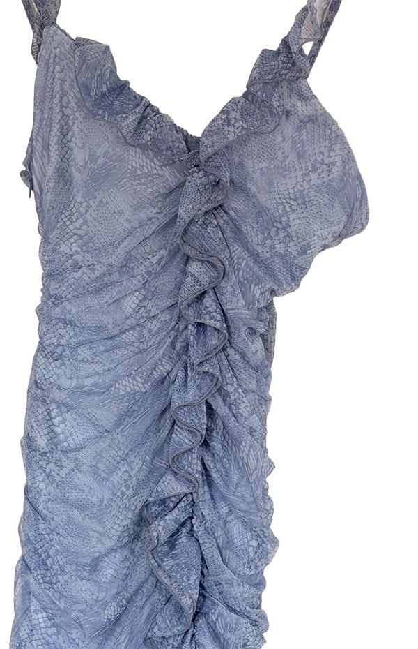 Vintage 00's Oh Polly Blue Dress, front view
